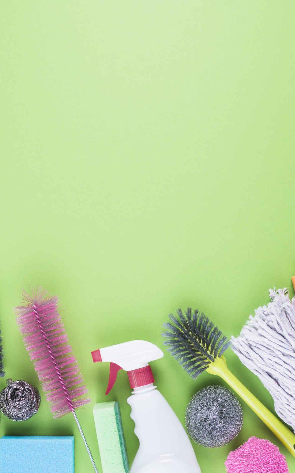 cleaning-equipments-bottom-green-background